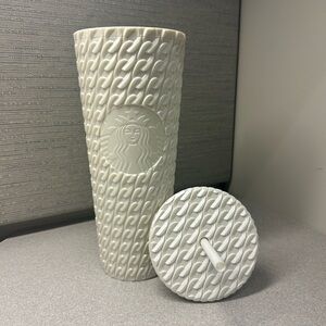Starbucks Cream Textured Tumbler with Lid
